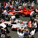 McLaren rookie Lewis Hamilton started on pole, but finished seventh, ruining his title chances